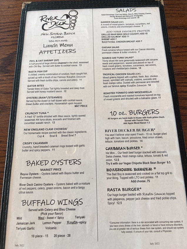 Riverdeck Menu